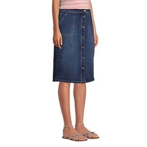 Liz Claiborne Petite Dark Denim Stretch Straight A-Line Jean Skirt Size